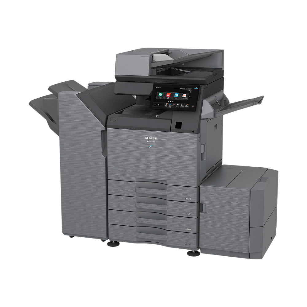 Sharp BP70M65 high-volume monochrome multifunction printer for large office environments