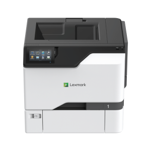 An image of a Lexmark C4352 printer, featuring a sleek design with a control panel and paper tray visible. The printer is positioned on a desk, suggesting office or home office use.