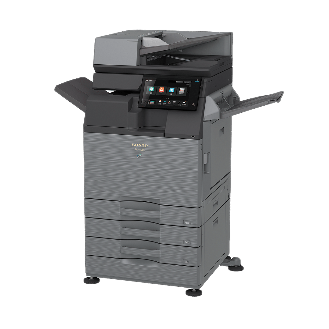 Front view of Sharp BP50C36 color multifunction printer