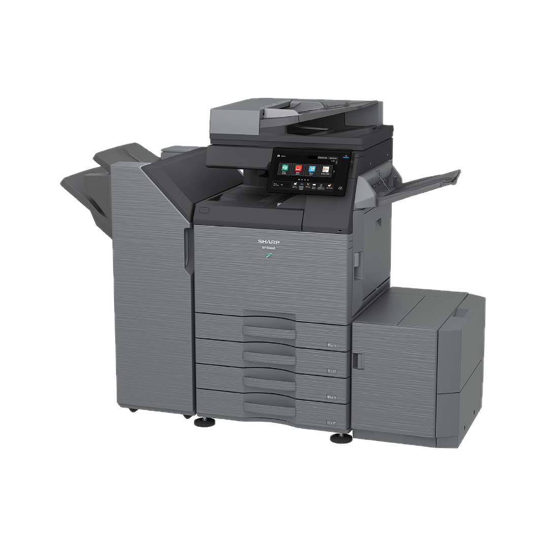 Front view of Sharp BP50M36 black and white multifunction printer