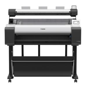 Front view of the Canon imagePROGRAF TM-350 Lm SD-34 large-format printer designed for high-quality professional printing.