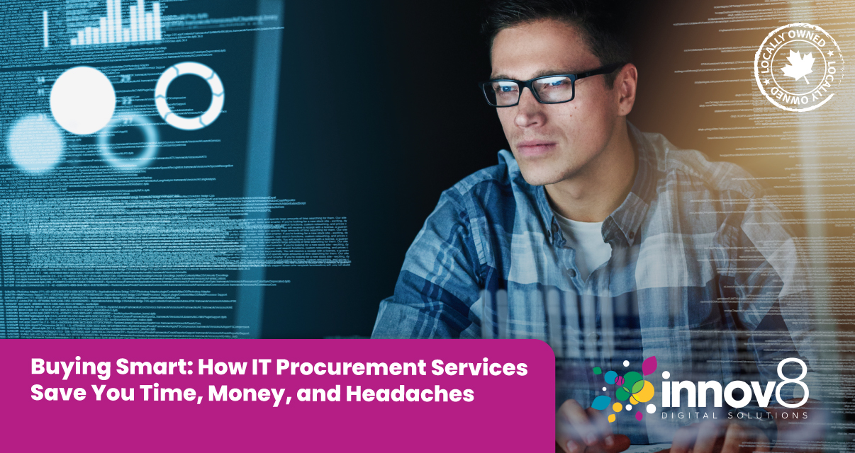 Business owner reviewing IT equipment recommendations with procurement consultant